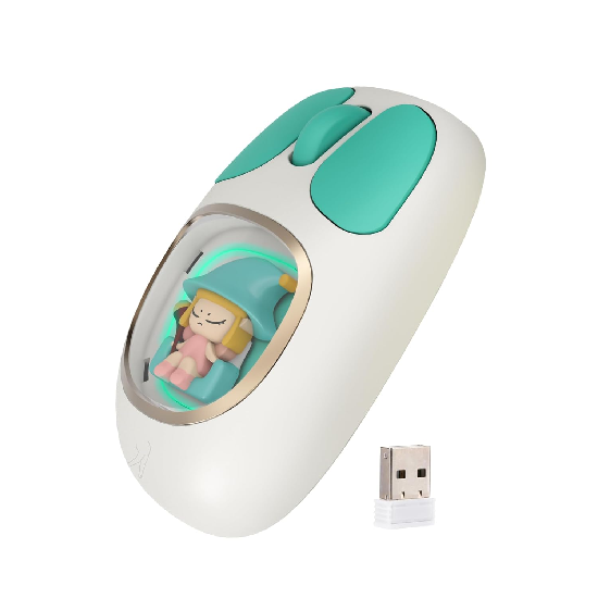 FINGERS CuteClicks Wireless Mouse White+Teal